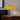 Gele Quadrifoglio tafellamp, modern design, chromen voet, sfeerverlichting, interieurdecoratie.