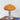 Oranje Quadrifoglio tafellamp, chromen voet, retro design, moderne interieurverlichting.