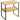 Bamboe bijzettafel metaal frame, tweelaags, modern design, woonkamer meubel, houtkleurig.