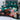 Groen bloemen dekbedovertrek set, luxe satijn, kleurrijk bloemenpatroon, slaapkamer decor.