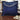 Donkerblauw fluwelen sierkussen met geborduurd patroon, luxe woondecoratie, vierkant, elegant design.