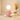 Roze cactus tafellamp met bolvormige lamp, decoratieve verlichting, modern interieurontwerp.