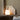 Draagbare buitenlantaarn tafellamp, wit glas, bruin handvat, sfeerverlichting.