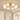 Houten kroonluchter met acht lampen, modern design, plafondverlichting, woonkamer.