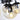 Glazen bol plafondventilatorlamp, modern design, zwart metaal, LED-verlichting.