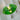 Groene UFO tafellamp met glazen platen en chromen details, moderne verlichting, interieurdecoratie.