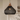 Zwarte hanglamp van metaal en hout, modern design, sfeerverlichting woonkamer.