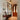 Kapok houten plafondlamp, messing afwerking, moderne halverlichting, interieurdecoratie.