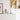 Witte kerstboom tafellamp op kast, modern design, sfeerverlichting, minimalistisch interieur.