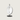 Moderne witte designlamp op zwarte standaard, minimalistisch interieur, eigentijds verlichting.