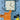 Oranje designstoel voor blauwe muur met abstracte klok, moderne interieurdecoratie, kunstzinnige stijl.