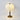 Orchidee stoffen tafellamp, wit kap, houten voet, vintage stijl, sfeerverlichting.