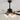 Zwarte plafondventilator met glazen lampen, moderne verlichting, energiezuinige woondecoratie.