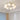 Moderne groene plafondlamp met acht witte glazen bollen, geschikt voor woonkamerverlichting.
