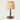 Bruine houten tafellamp met beige linnen kap, moderne verlichting, interieurdecoratie.