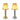 Twee metalen tafellampen met gouden en zilveren voet, geplooide lampenkap, sfeerverlichting.