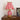 Rood-witte gestreepte tafellamp, circusstijl, op houten kast, decoratieve verlichting.