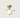 Gouden plafondlamp met glazen bol en witte bloembladen, modern design, interieurverlichting.