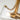 Gouden semi-flush plafondlamp met glazen kap en twee lichtbronnen, modern design.