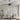Moderne woonkamer met zwarte design hanglamp, minimalistische kunst en lichte meubels.