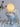 Witte hars robot tafellamp met ronde bol, decoratieve verlichting, modern design.