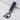 Blauwe leren sleutelhanger met metalen ring en clip, stijlvol accessoire voor sleutels.