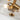 Messing semi-flush plafondlamp met twee lichtbronnen en glazen kap, modern design.